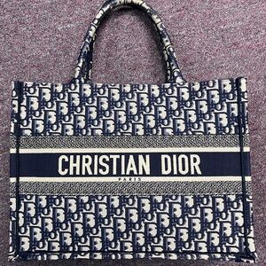 Dior Navy and Cream Patterned Tote